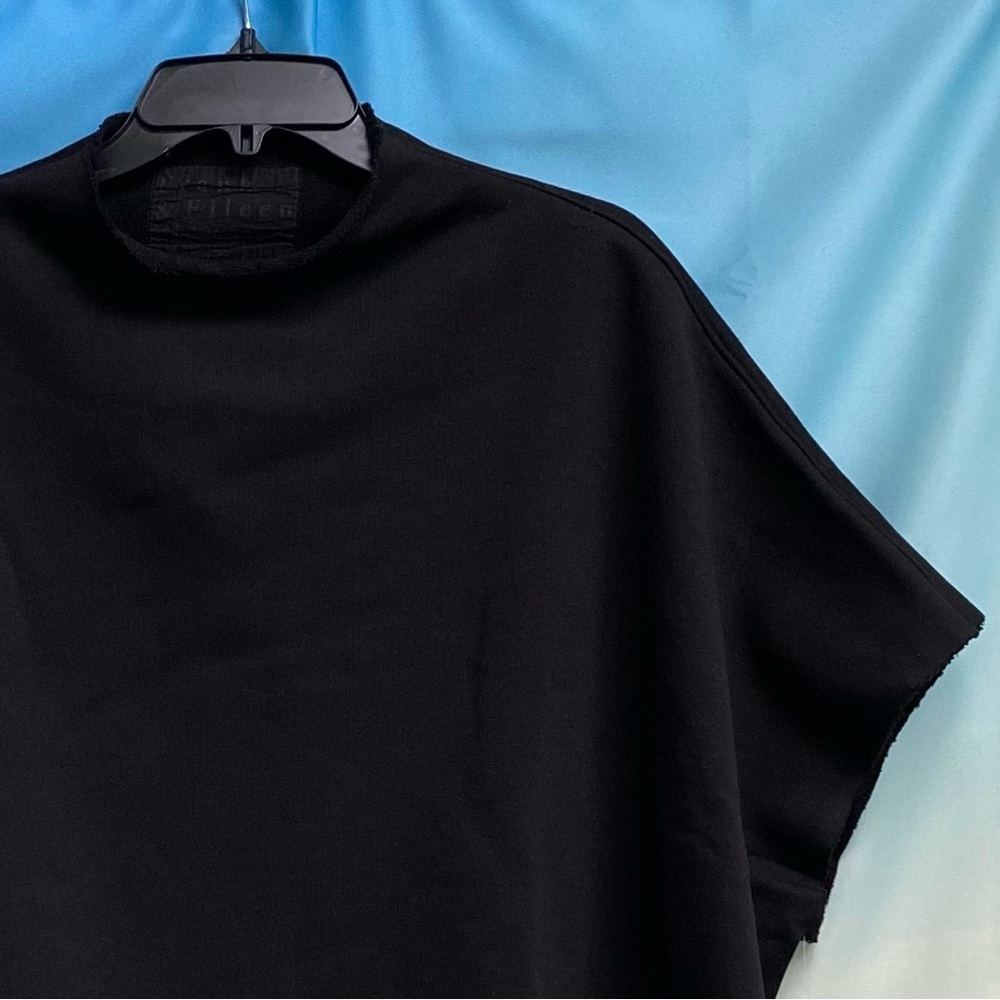 Frank & Eileen Audrey Funnel Neck Cotton Capelet Sweatshirt Size: OS Black - Picture 7 of 16